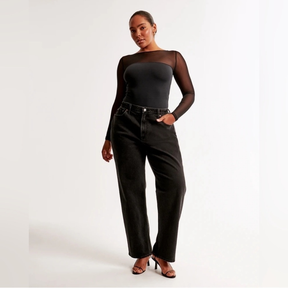 Abercrombie and Fitch Mesh Long Sleeve Bodysuit